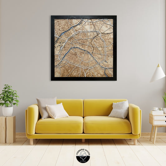 2' x 2' Wooden Map of Any City in the World